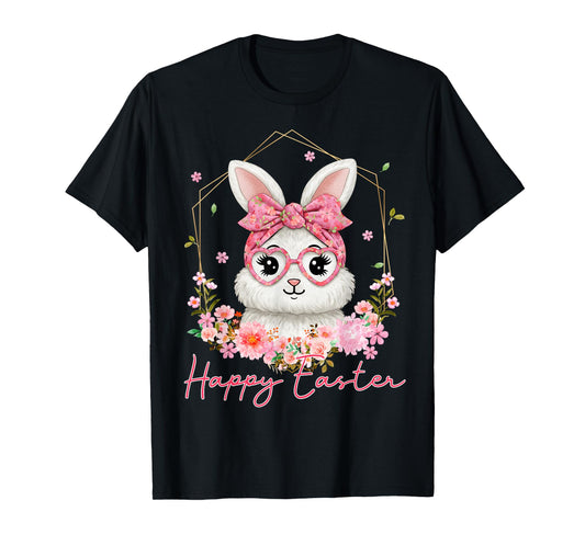 Happy Easter Coquette Floral Bunny Women Girl Kid T-Shirt