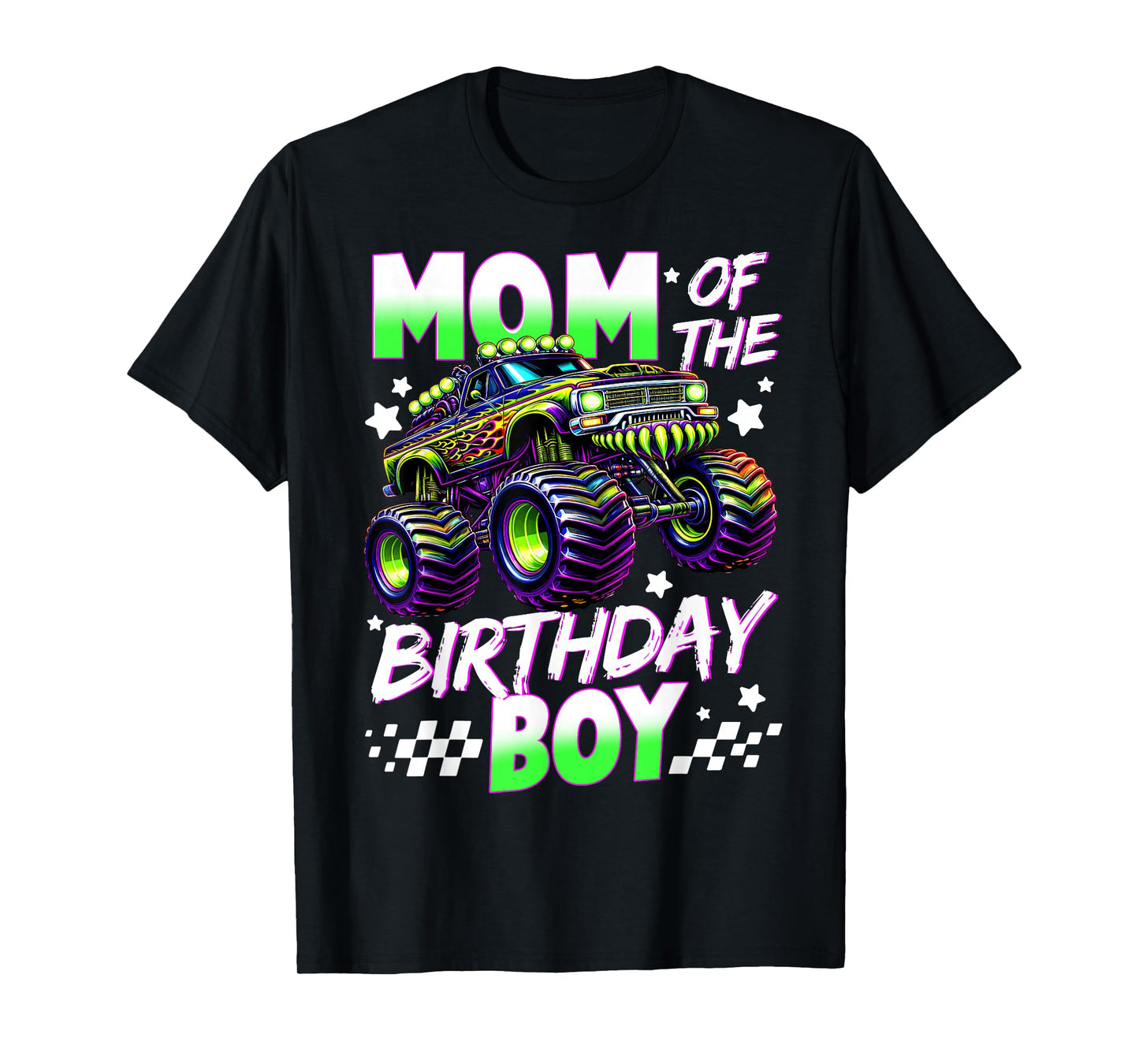 Mom of The Birthday Boy Monster Truck Family Matching Party T-Shirt