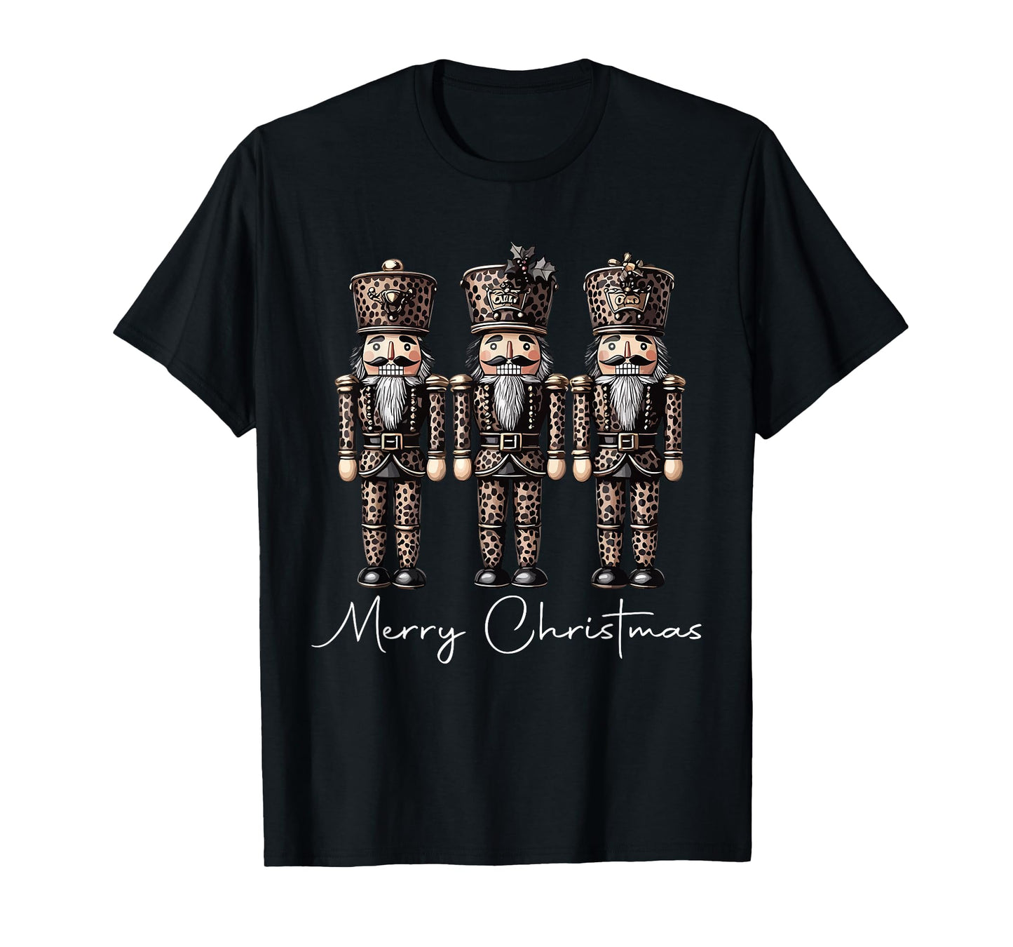 Funny Retro Leopard Nutcrackers Ballet Sugar Plum Fairy Xmas T-Shirt