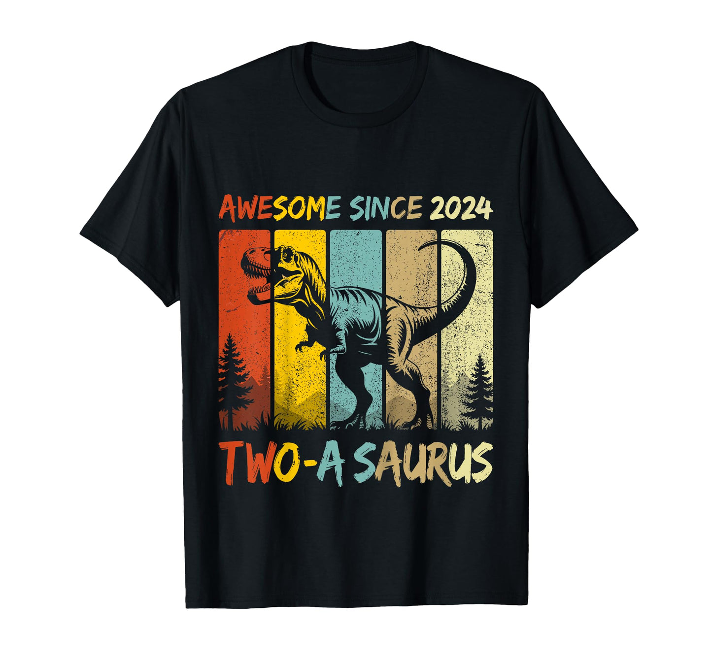Kids 2 Year Old Dinosaur 2nd Birthday Two Saurus Boys Born 2024 T-Shirt