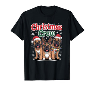 Christmas Crew Xmas Puppy Funny Christmas English Mastiff T-Shirt