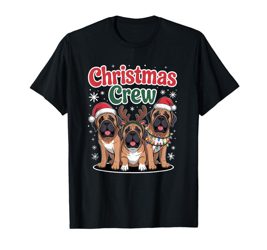 Christmas Crew Xmas Puppy Funny Christmas English Mastiff T-Shirt