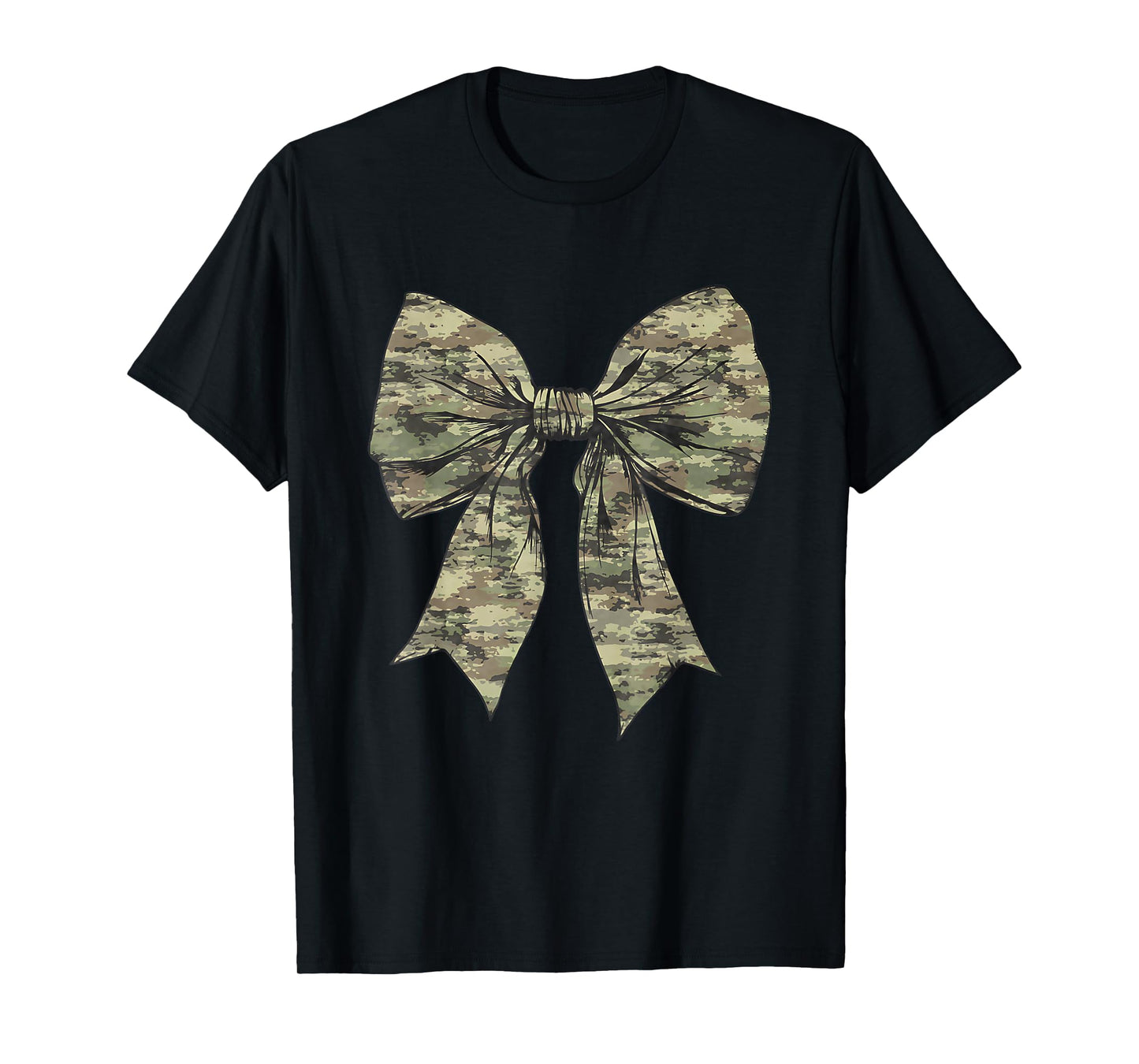 Camouflage Old Camo Bow Camo Coquette Bow Hunting Women Girl T-Shirt