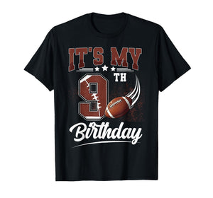 Kids It's My 9th Birthday Boy Football Lover 9 Year Old Boys T-Shirt