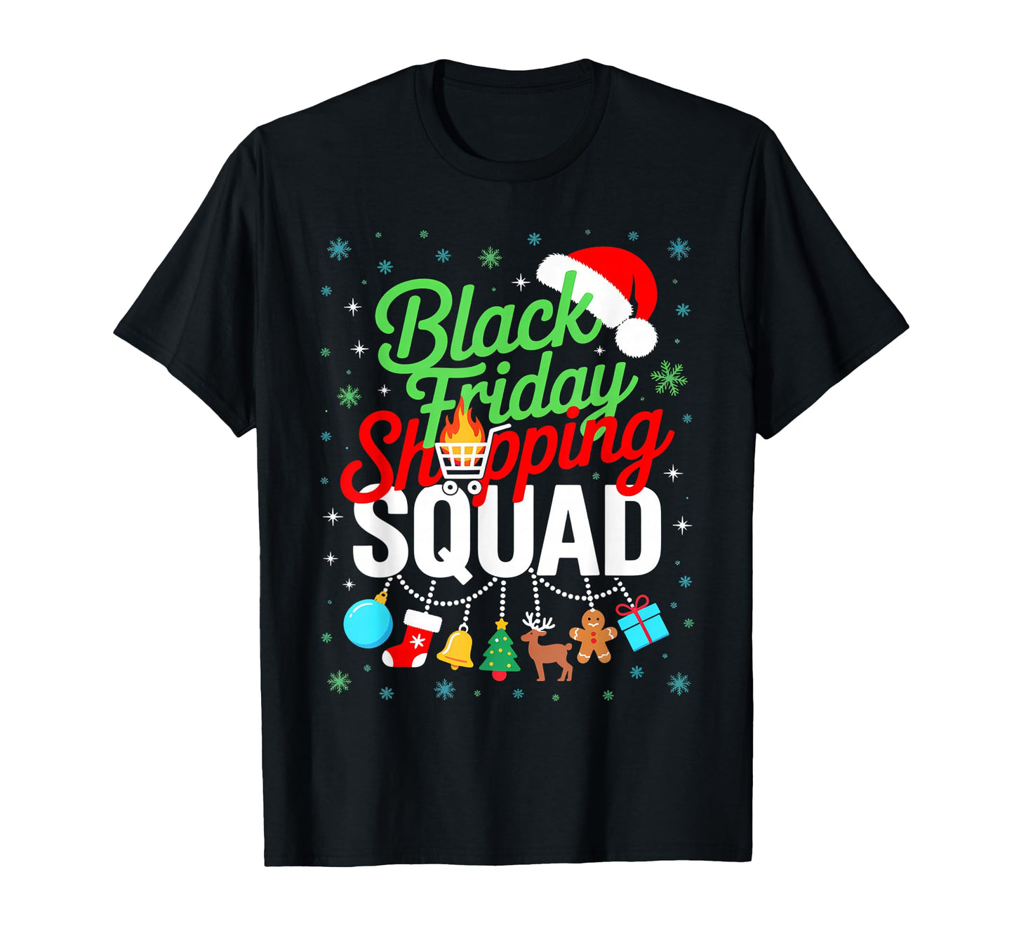 Friday Shopping Squad Christmas Black Shopping Family Group T-Shirt