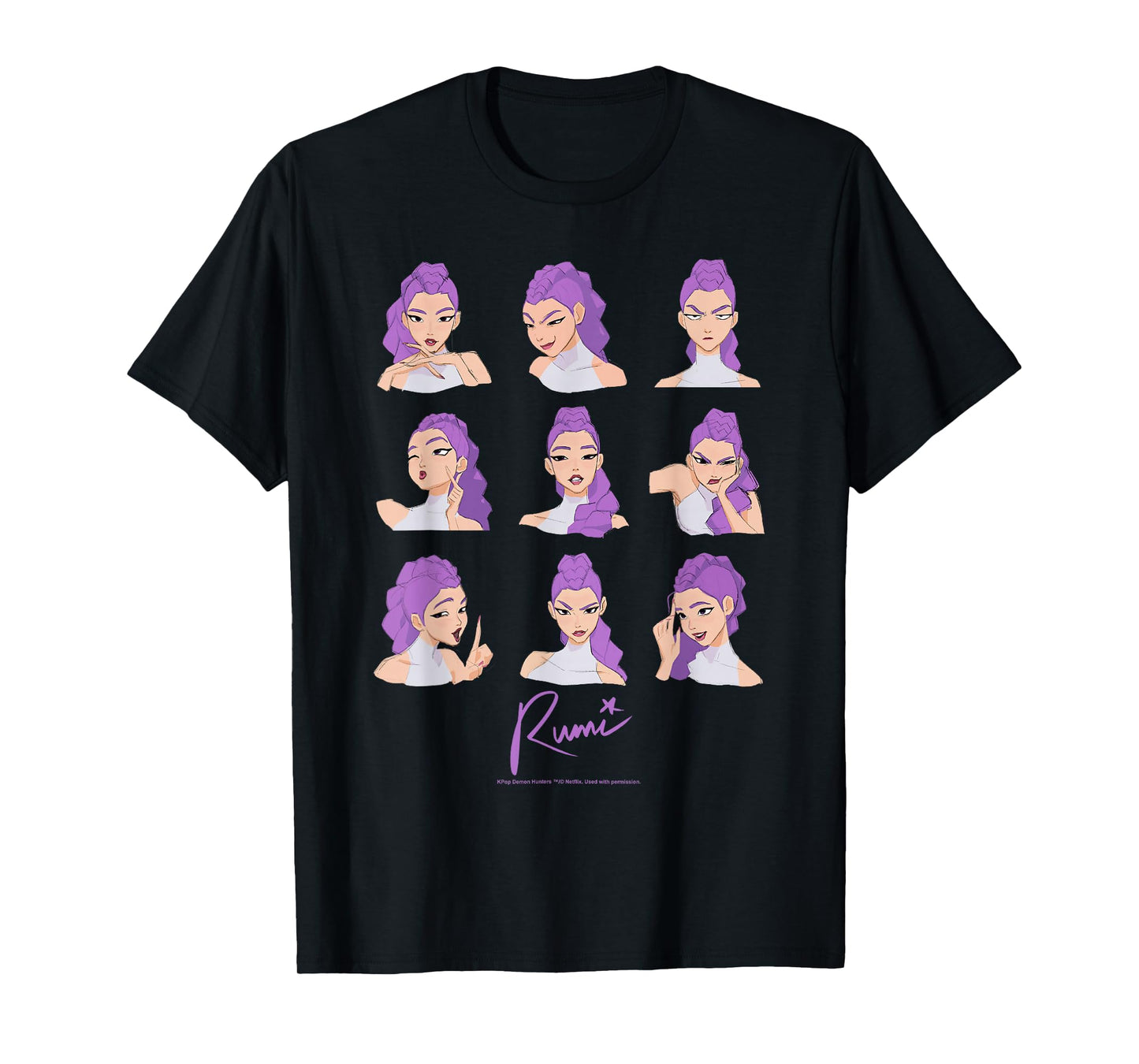 Kpop Demon Hunters Halloween Rumi Expressions Display T-Shirt
