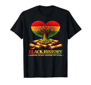 Honoring Past Inspiring Future Black History Month Fist Tree T-Shirt