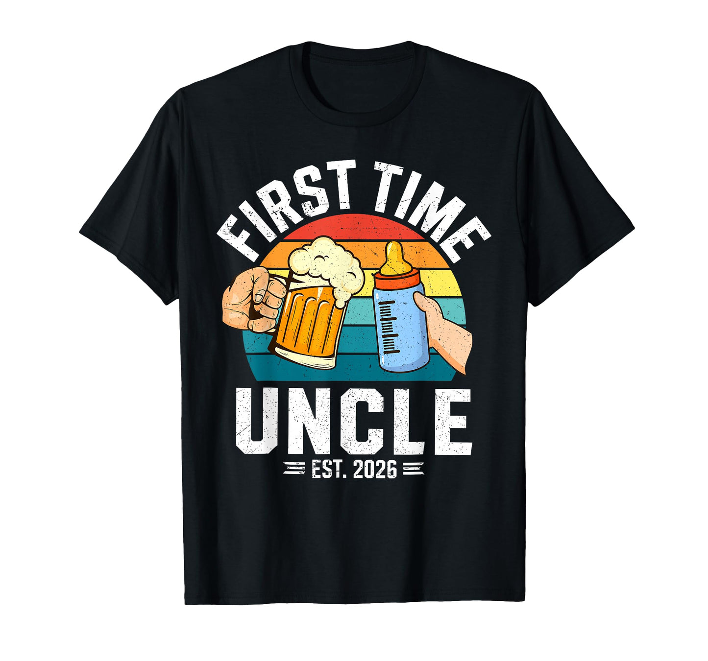First Time Uncle Est 2026 Baby Announcement Great New Uncle T-Shirt
