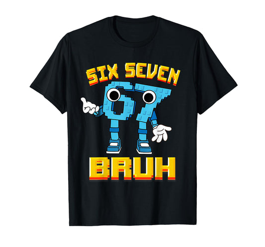 Boys Girls Kids Italian Brainrot Meme 67 Six Seven Bruh T-Shirt