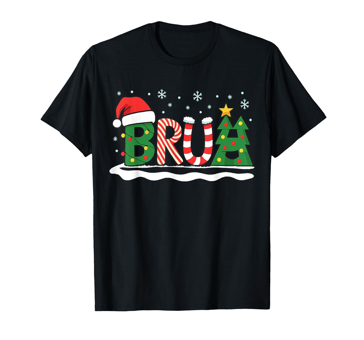 Funny Bruh Christmas Lights Candy Cane Tree Xmas Gifts T-Shirt