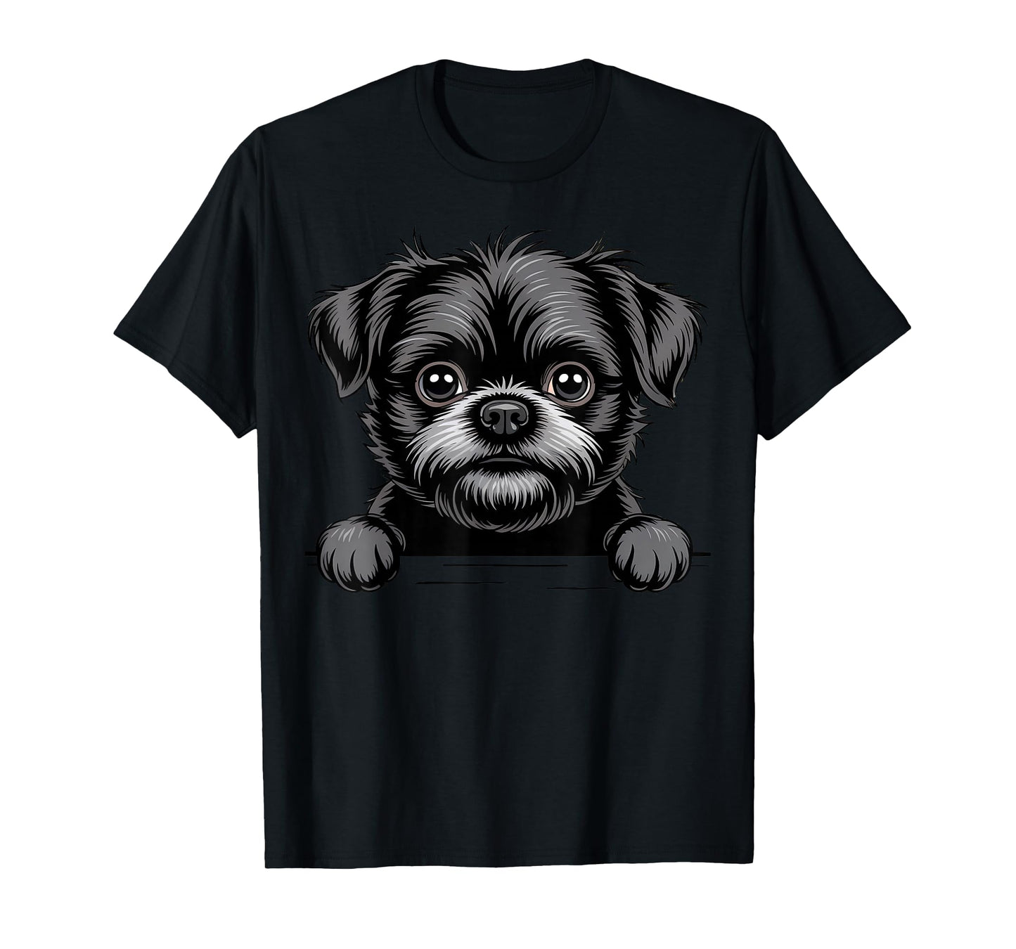 Affenpinscher Funny Peeking Pocket Puppy Monkey Dog Lover T-Shirt