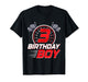 Kids Boy Birthday Three 3 Race Car Team Flag Racing 3rd Birthday T-Shirt