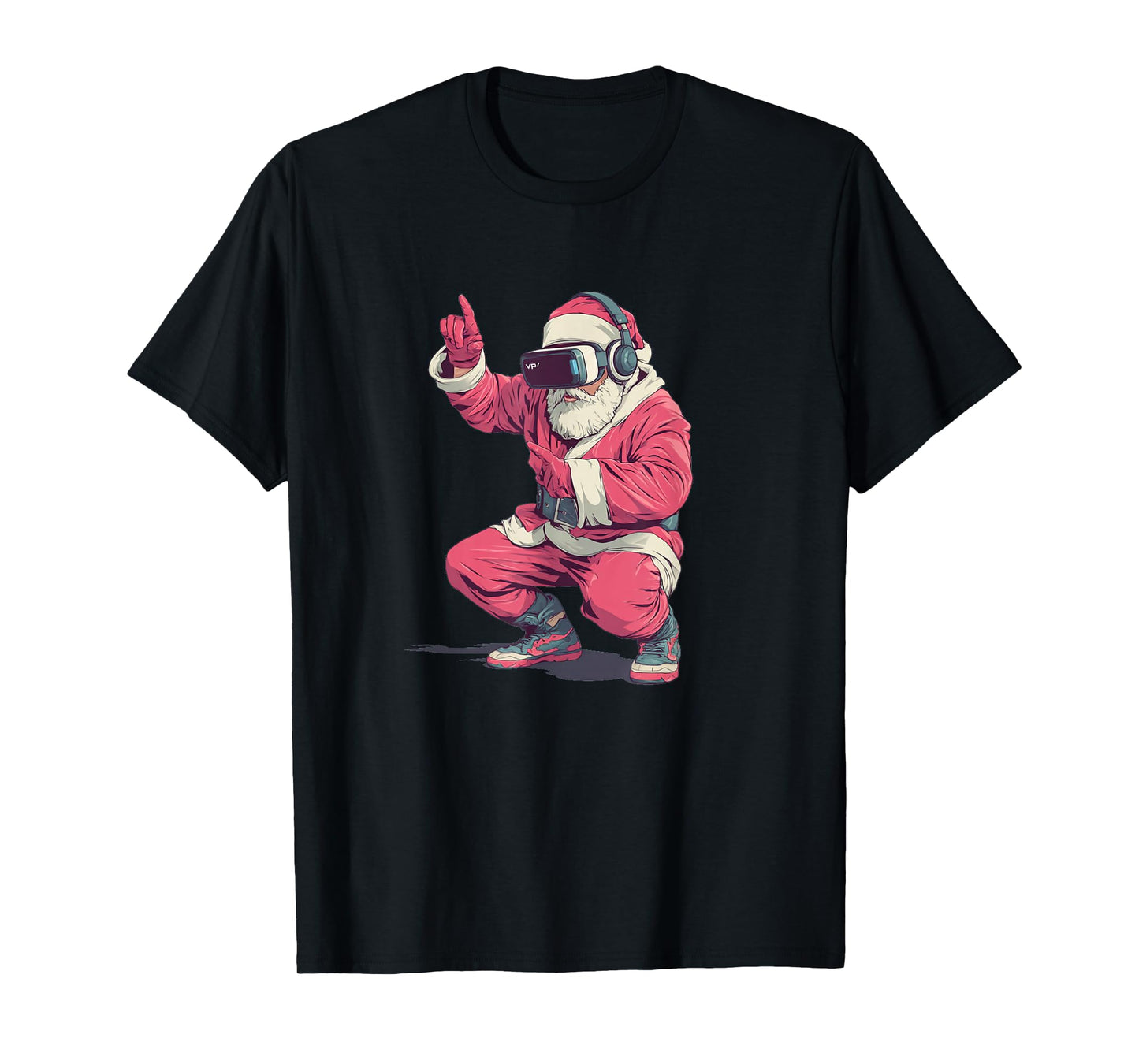 Cool Santa Moves with VR Headset for Gaming Christmas T-Shirt