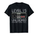 Level 15 Unlocked 15th Birthday 15 Year Old Video Gamer Boy T-Shirt