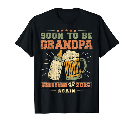 Soon to Be Grandpa Again 2026 Expecting Baby Grandfather T-Shirt
