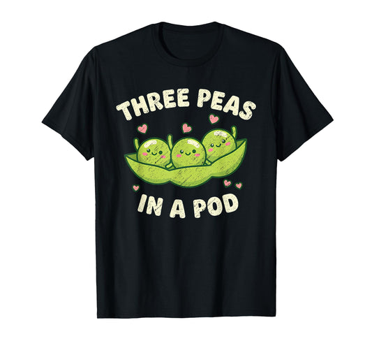 Funny Three Peas in A Pod Cute Kawaii T-Shirt