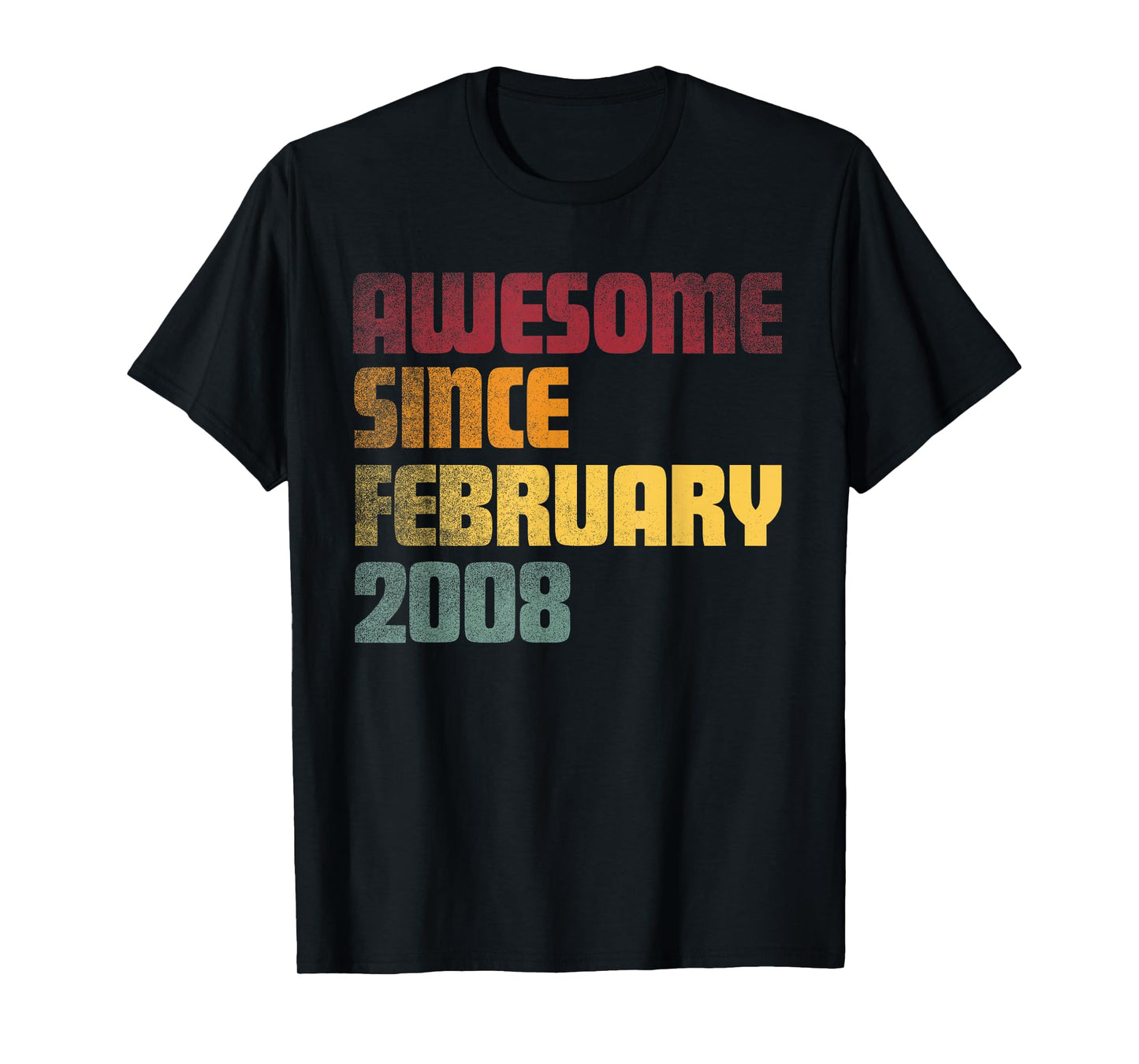 Awesome Since February 2008 18th Birthday - Vintage T-Shirt