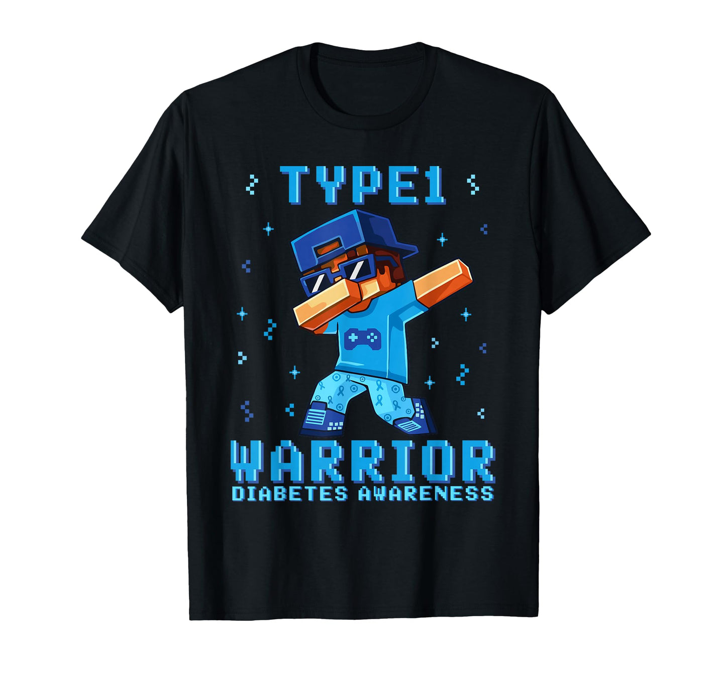 T1D Warrior Type 1 Diabetes Awareness Boys Kids Gamer T-Shirt