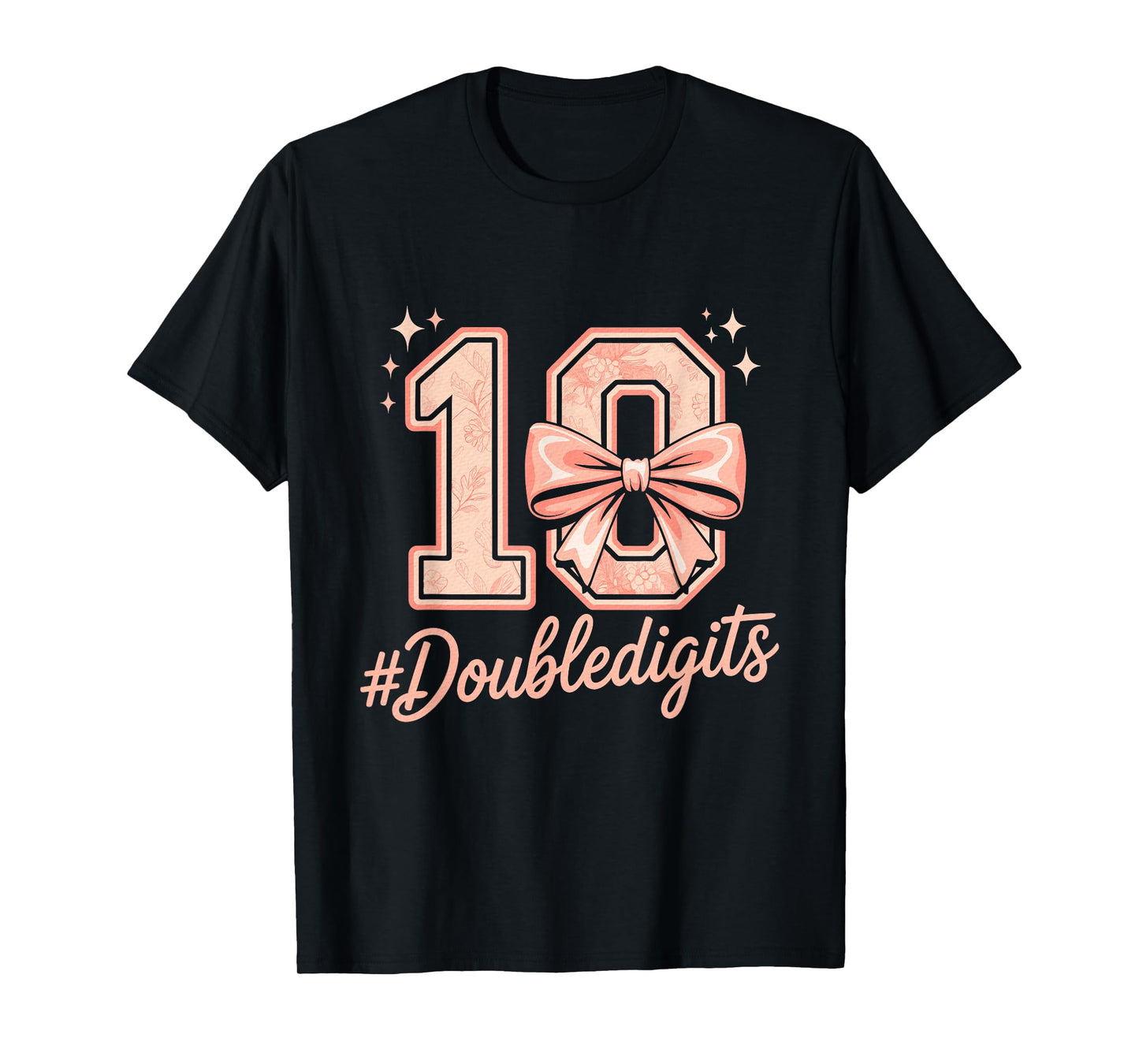 10th Birthday Girl Pink Coquette Bow 10 Year Old T-Shirt