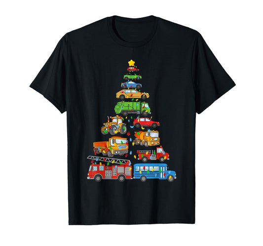 Xmas Light Cars Christmas Tree, Funny Xmas Boys Kids Toddler T-Shirt