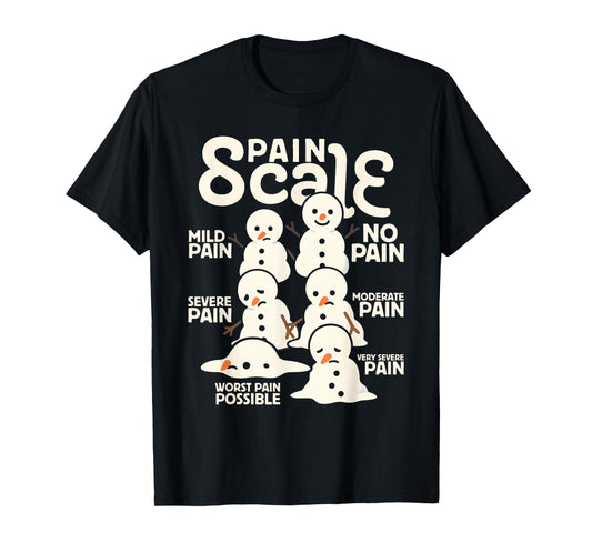 Pain Scale Snowman Funny Nurse Xmas Healthcare Workers Gifts T-Shirt