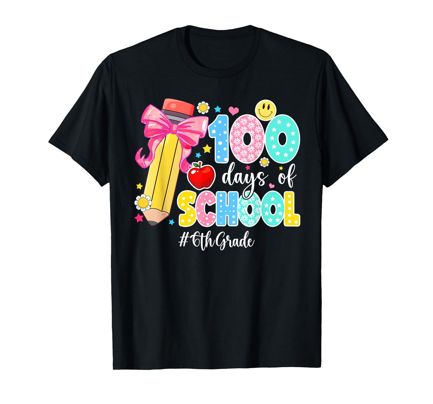 100 Days of School Preppy 100th Day of School 6th Grade T-Shirt