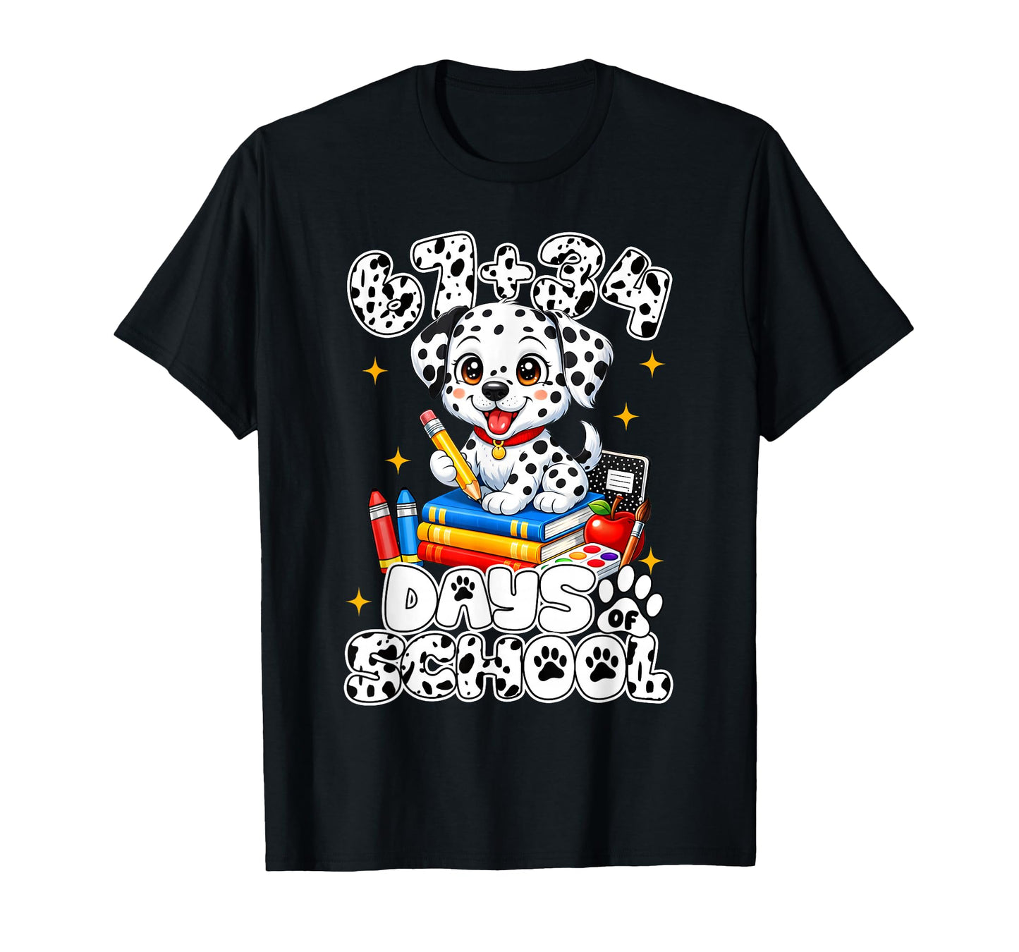 67+34 Days School 101 Days Cute Dog T-Shirt