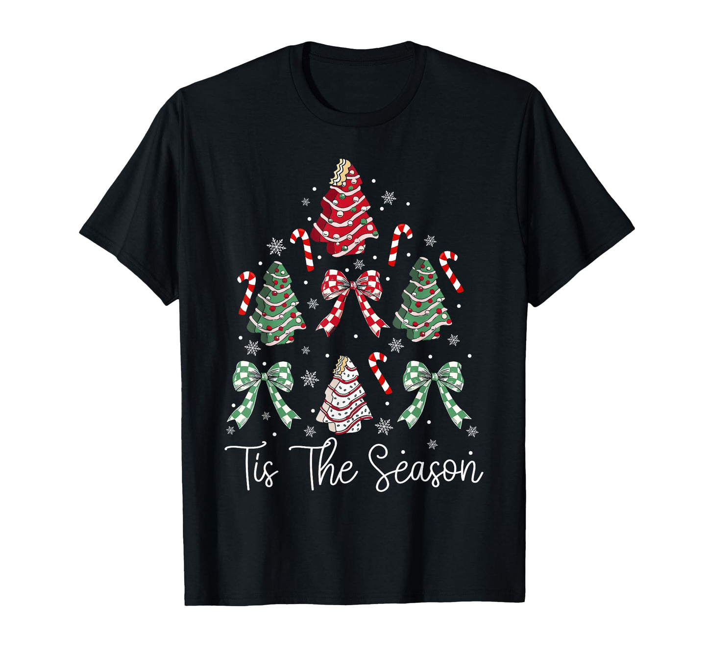 Funny Tis The Season Design Christmas Tree Cakes Debbie Xmas T-Shirt