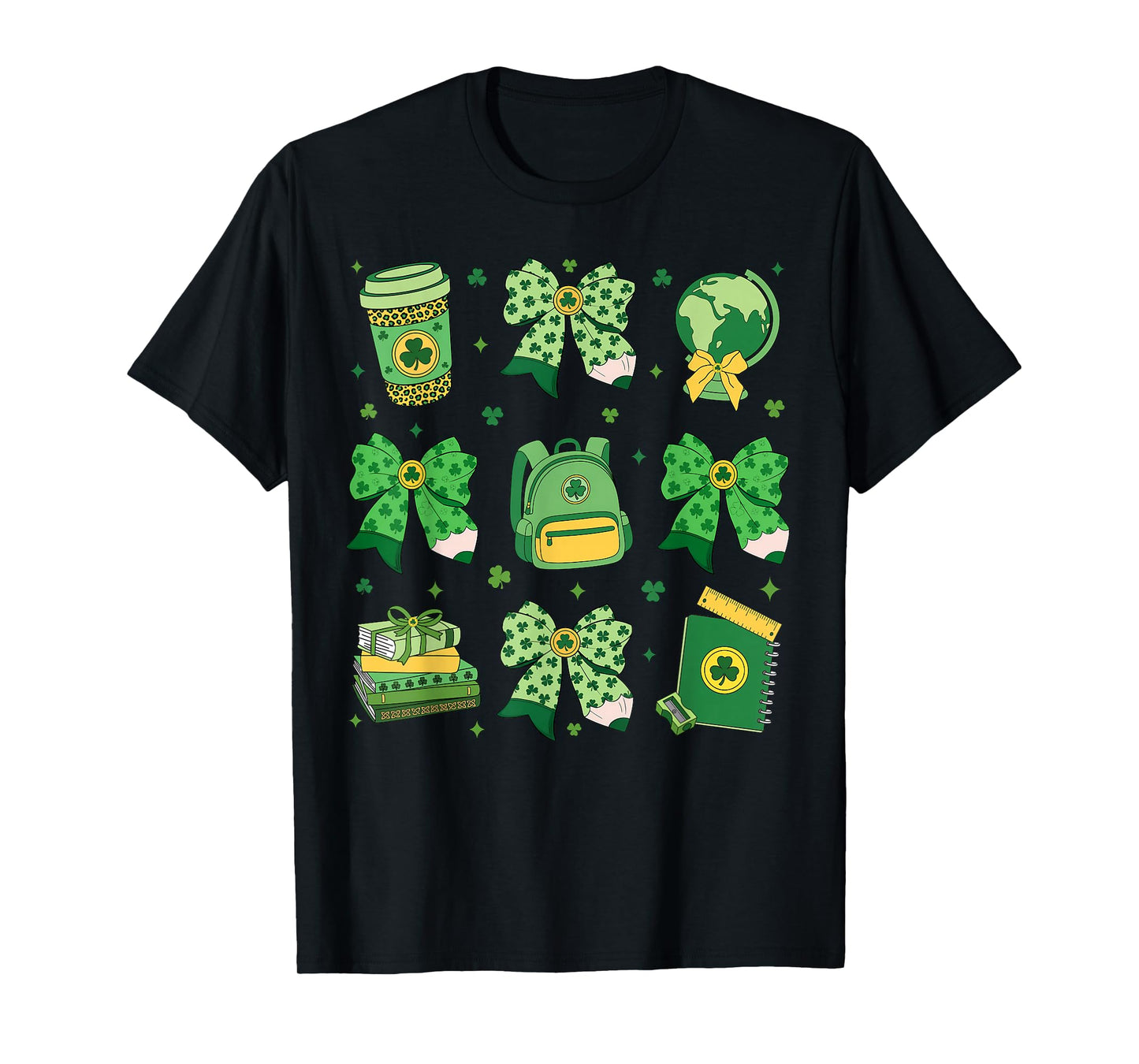 Shamrock Coquette Bow St Patrick's Day Lucky Teacher Kid T-Shirt
