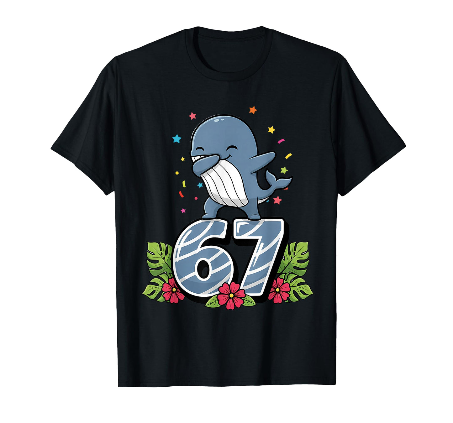 Six Seven Meme Dabbing Baby Whale 67 Funny Gen Z Apha T-Shirt