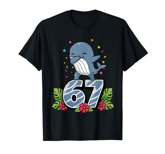 Six Seven Meme Dabbing Baby Whale 67 Funny Gen Z Apha T-Shirt