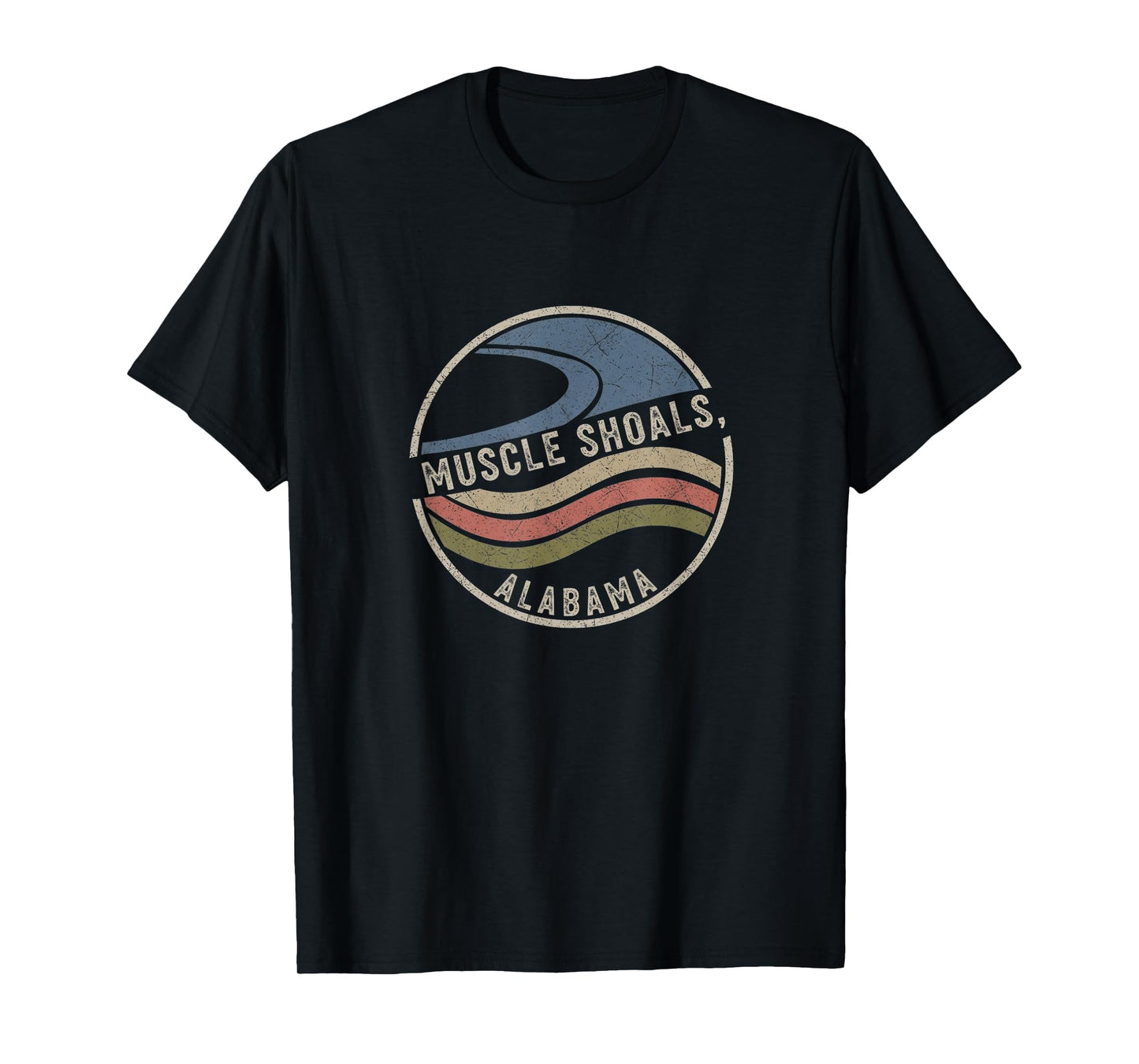 Retro Muscle Shoals Alabama Drawing Art Design T-Shirt