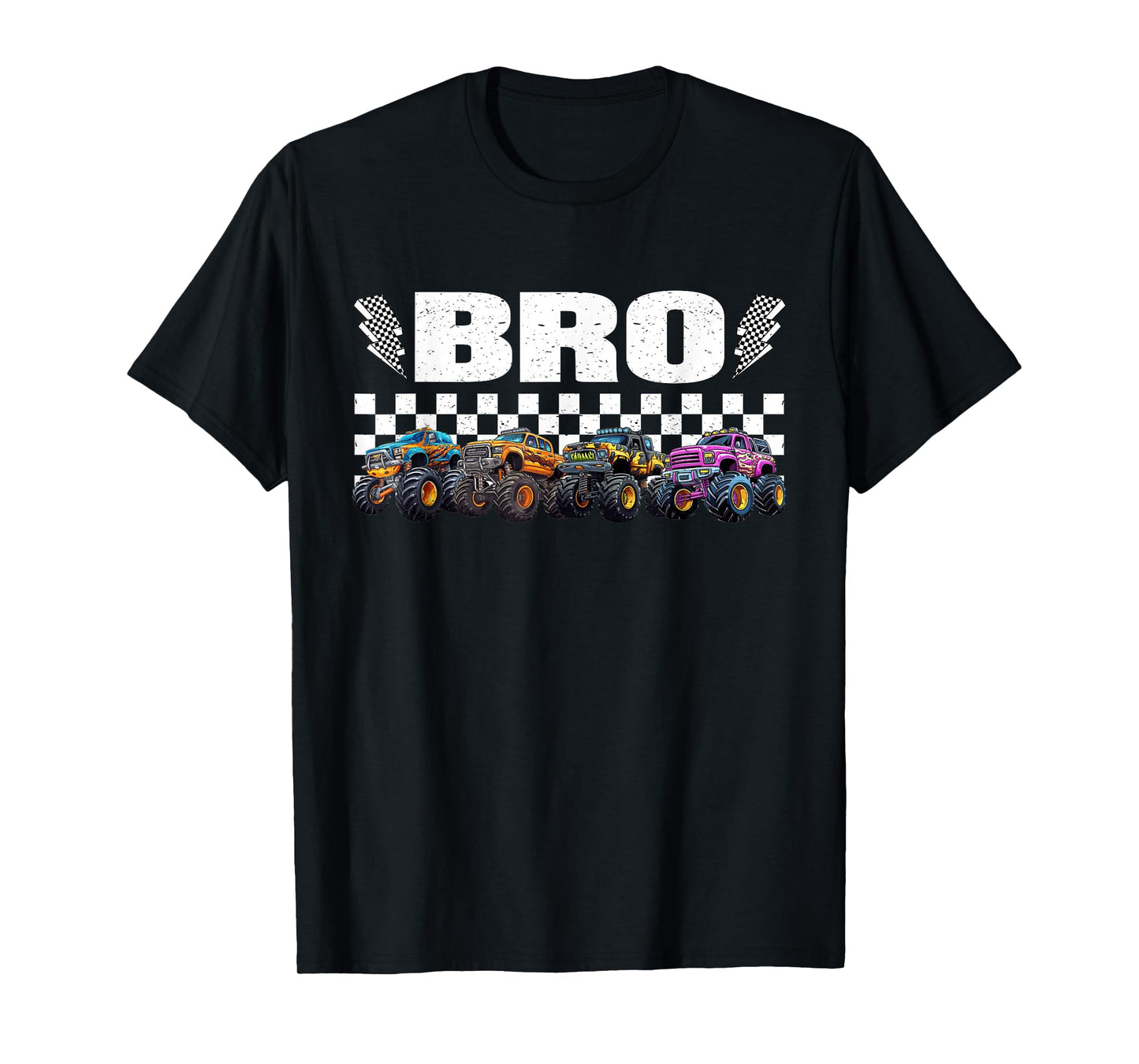 Bro Retro Monster Truck Family Crew Birthday Matching T-Shirt
