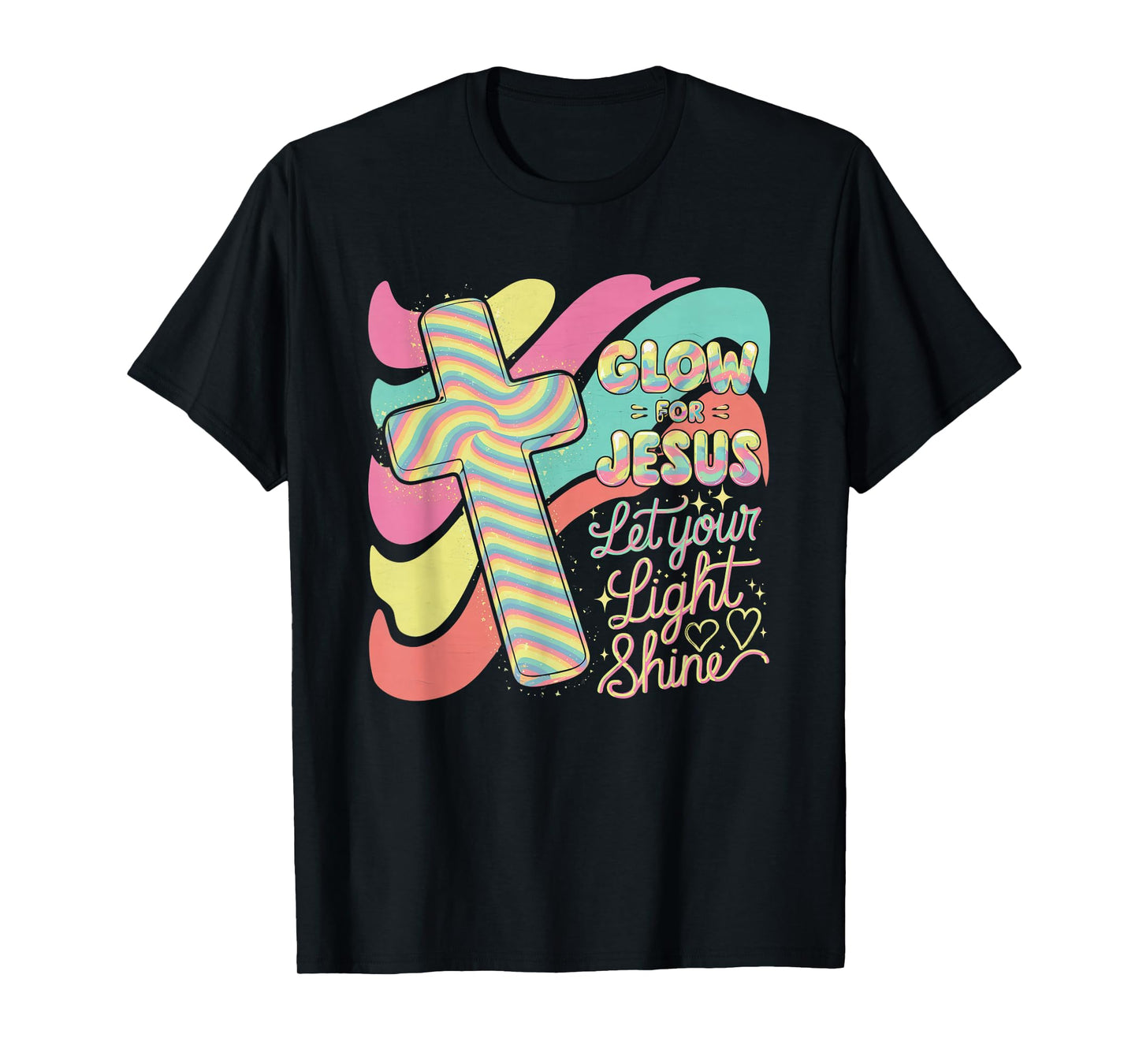 Glow for Jesus Tshirt Christian Faith Lion God Christianity T-Shirt