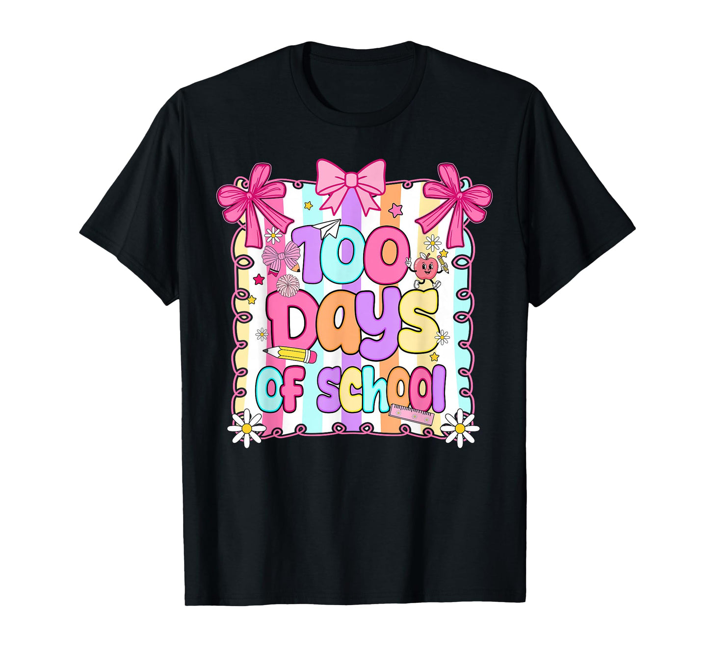 100 Days of School Girls Teachers 100th Day of School Preppy T-Shirt