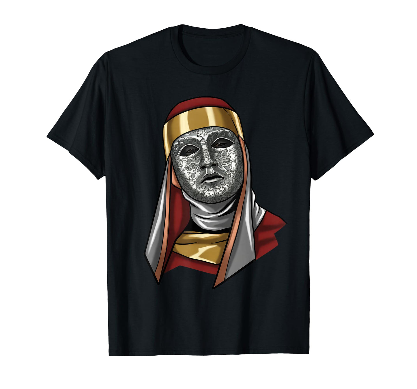King Baldwin IV Floral Mask Medieval Art Crusader T-Shirt