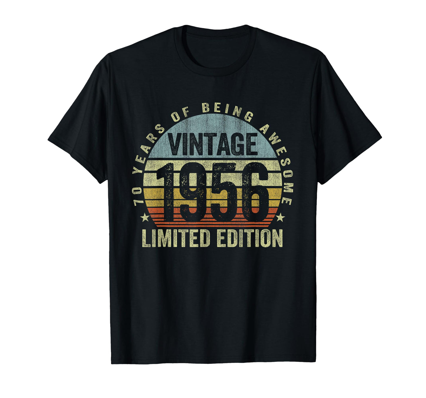 Vintage Born in 1956 Retro 70th Birthday Gifts 70 Years Old T-Shirt