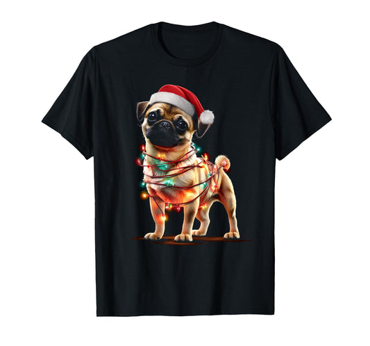 Funny Chug Christmas Graphics Dog Lights Lover T-Shirt