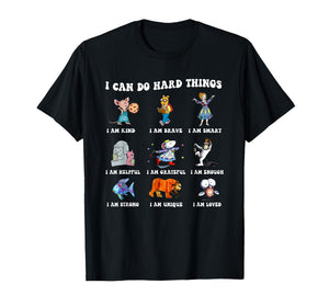 Read Book Characters I Can Do Hard Things Back to School T-Shirt