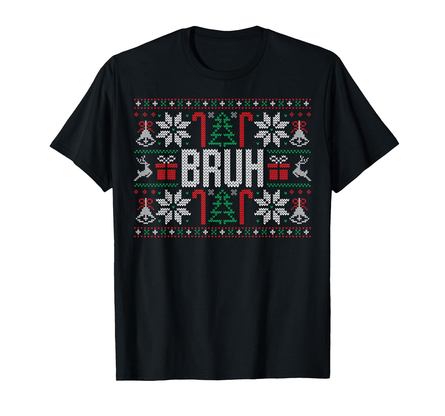 Bruh Funny Ugly Christmas Teens Boys Kids Xmas Pajamas T-Shirt