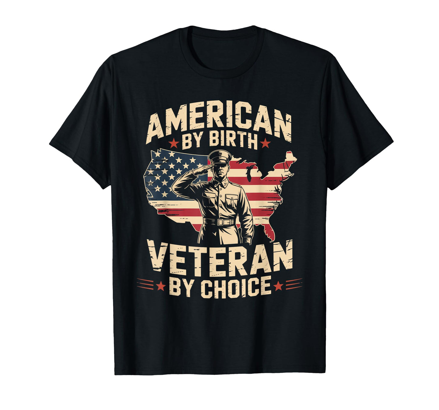 American by Birth Veteran by Choice US Flag Veterans Day T-Shirt