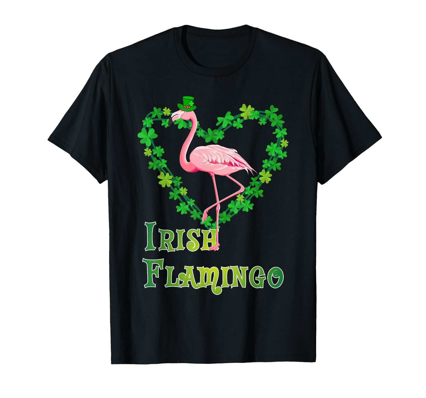 Irish Flamingo Green Saint Patrick Day Lucky St Pattys Day T-Shirt