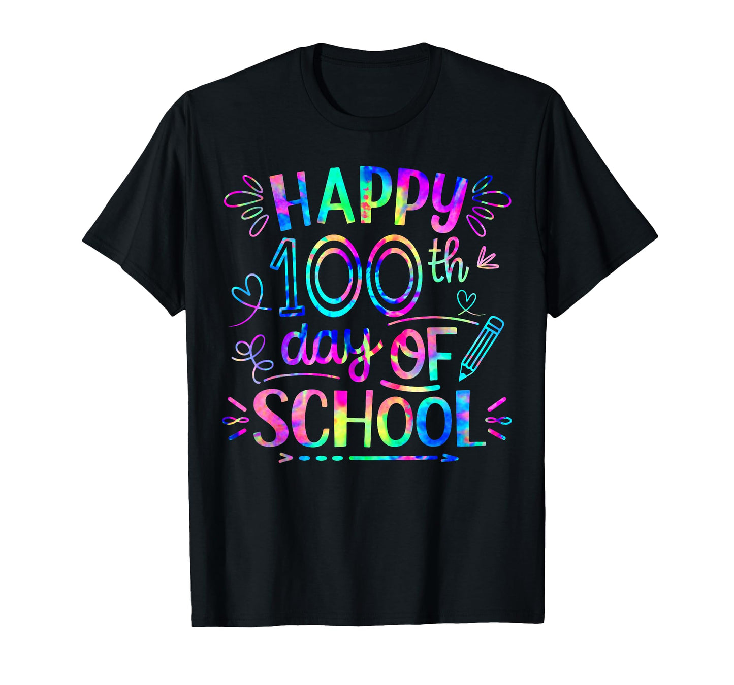 Happy 100th Day of School Tie Dye Teachers 100 Day of School T-Shirt