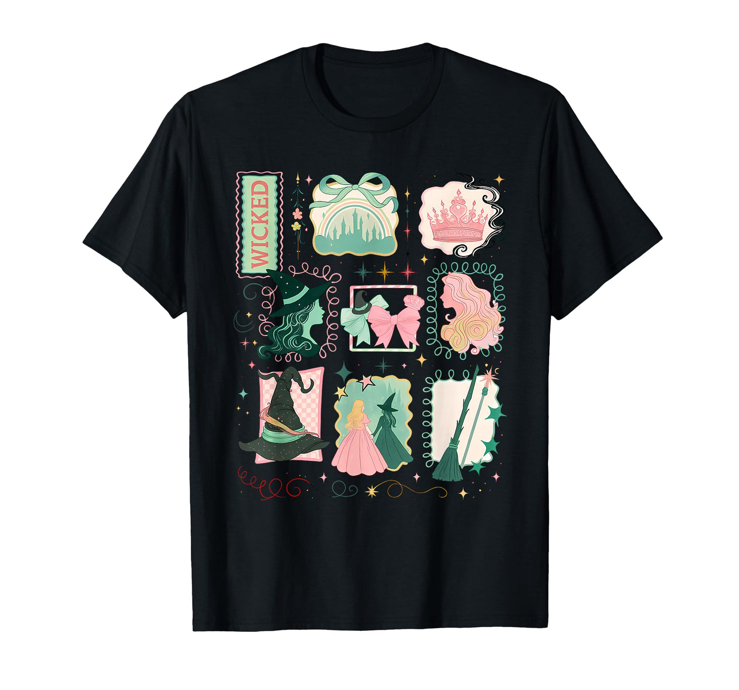 Retro Wicked Stamps Christmas Vibes Clothing T-Shirt