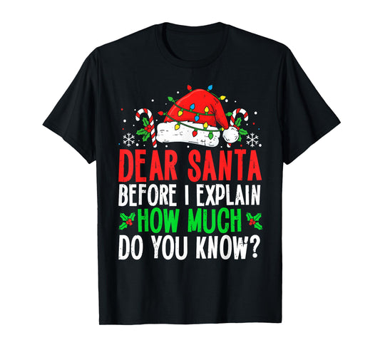 Funny Christmas Kids Adults Dear Santa I Can Explain T-Shirt