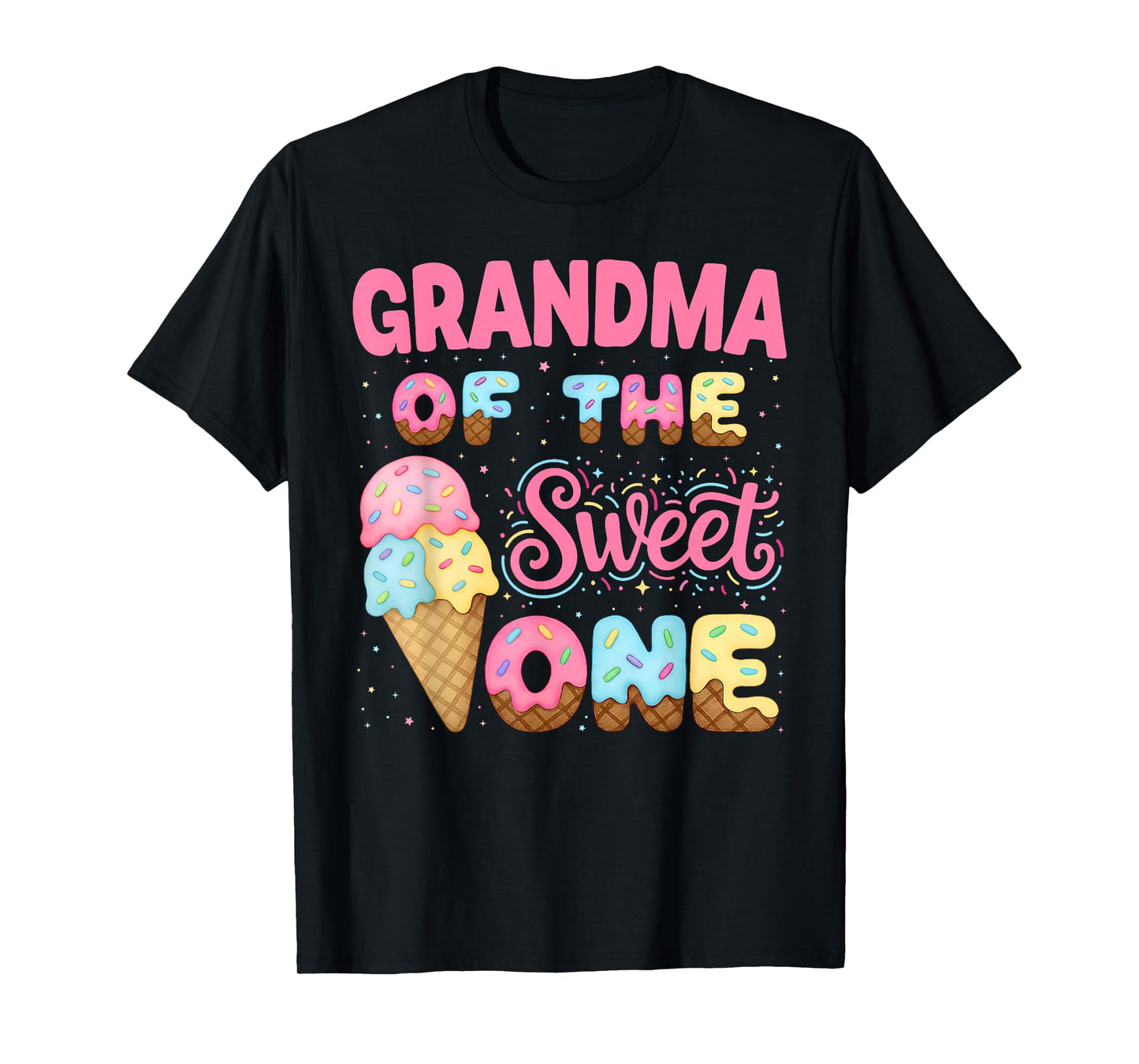 Grandma of The Sweet One Ice Cream Matching Birthday Family T-Shirt