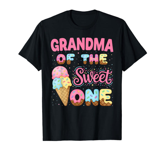 Grandma of The Sweet One Ice Cream Matching Birthday Family T-Shirt