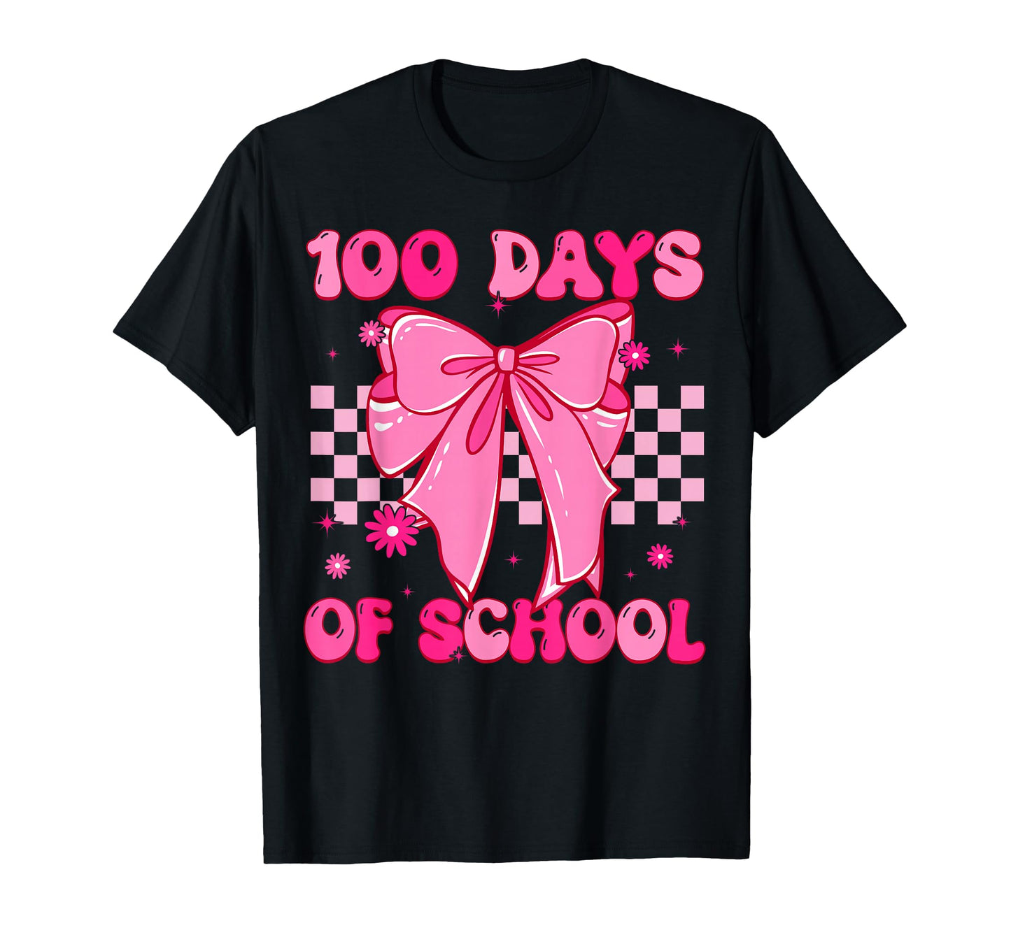 Coquette Bow 100th Day of School 100 Days Girls Women Kids T-Shirt