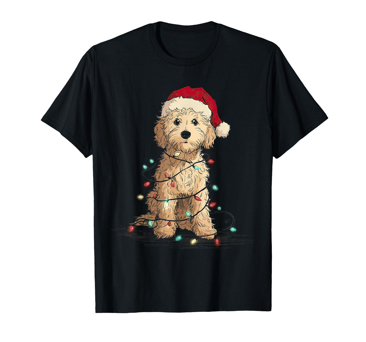 Funny Cockapoo Christmas Graphics Dog Lights Lover T-Shirt