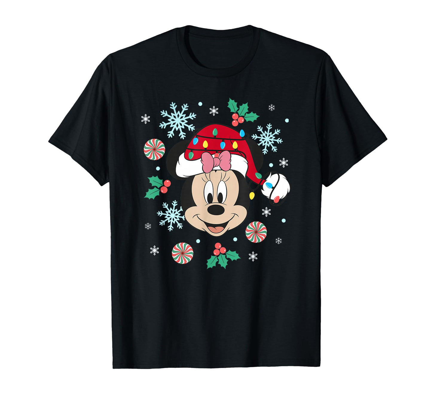 Disney Minnie Mouse Christmas Ornaments Big Face T-Shirt